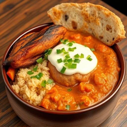 Large dish of bunny chow