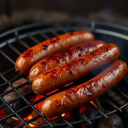 Sample picture of boerewors, a traditional South African sausage, cooking on a braai.